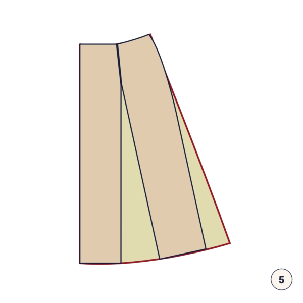 Spódnica poszerzana w kształcie litery A, KROK 5: Nowy wykrój